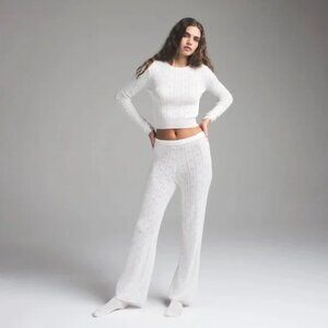 SKIMS Sweater Knit Pointelle Lounge Pants (Marble) 2XL